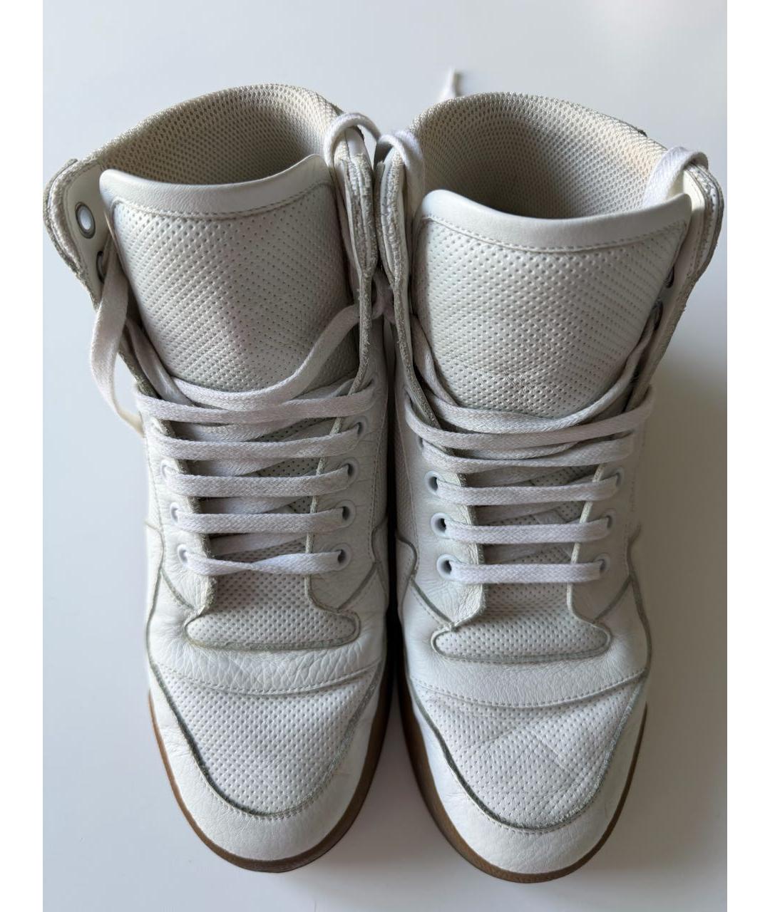SAINT LAURENT Белые кожаные кеды, фото 2