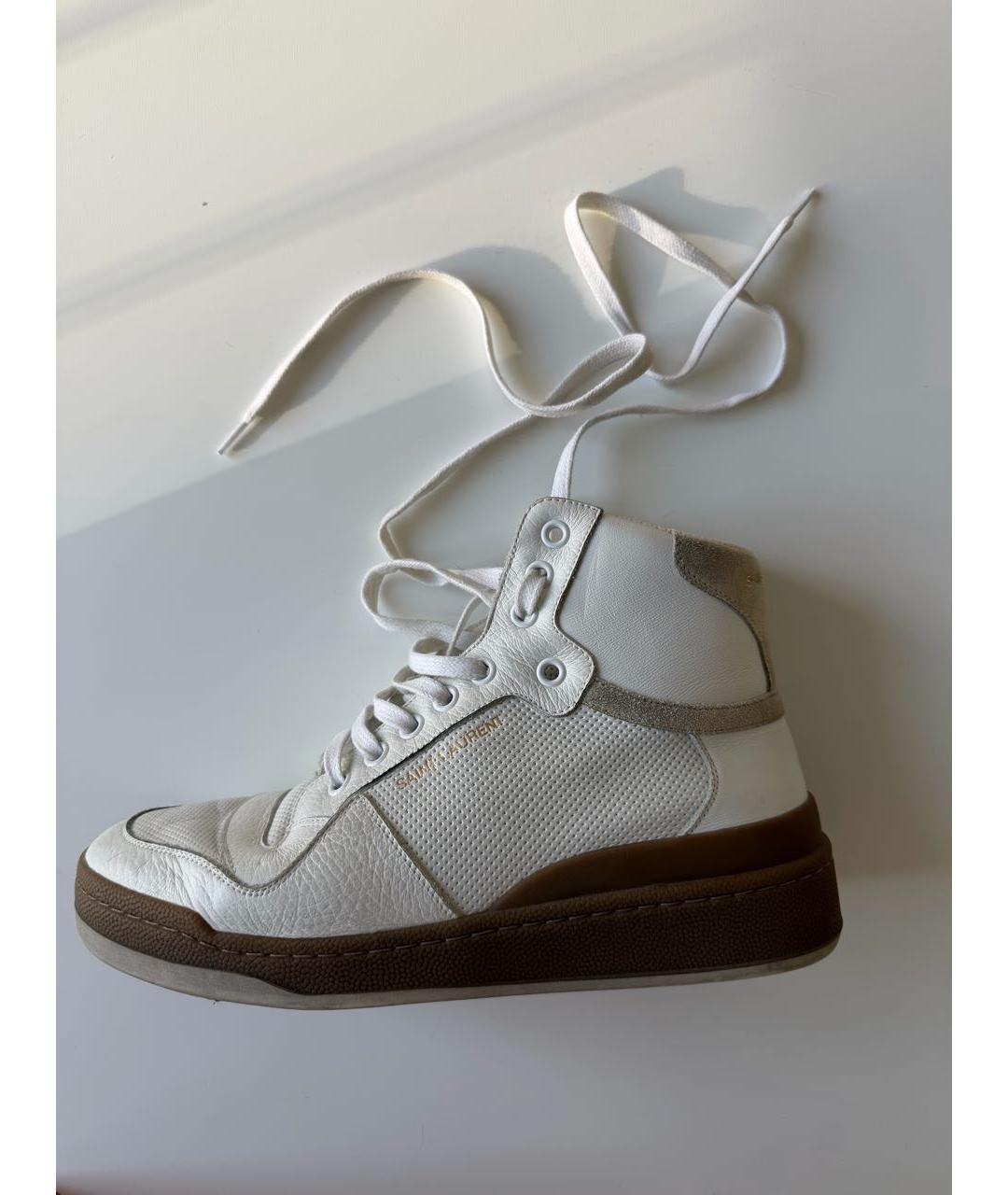 SAINT LAURENT Белые кожаные кеды, фото 5