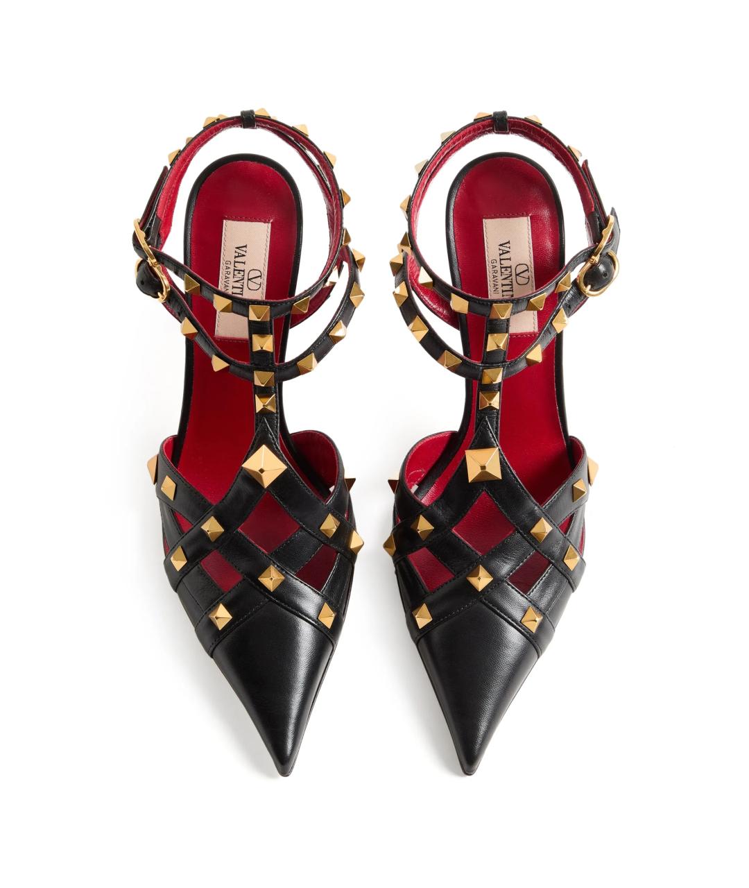 VALENTINO Черные кожаные босоножки, фото 5