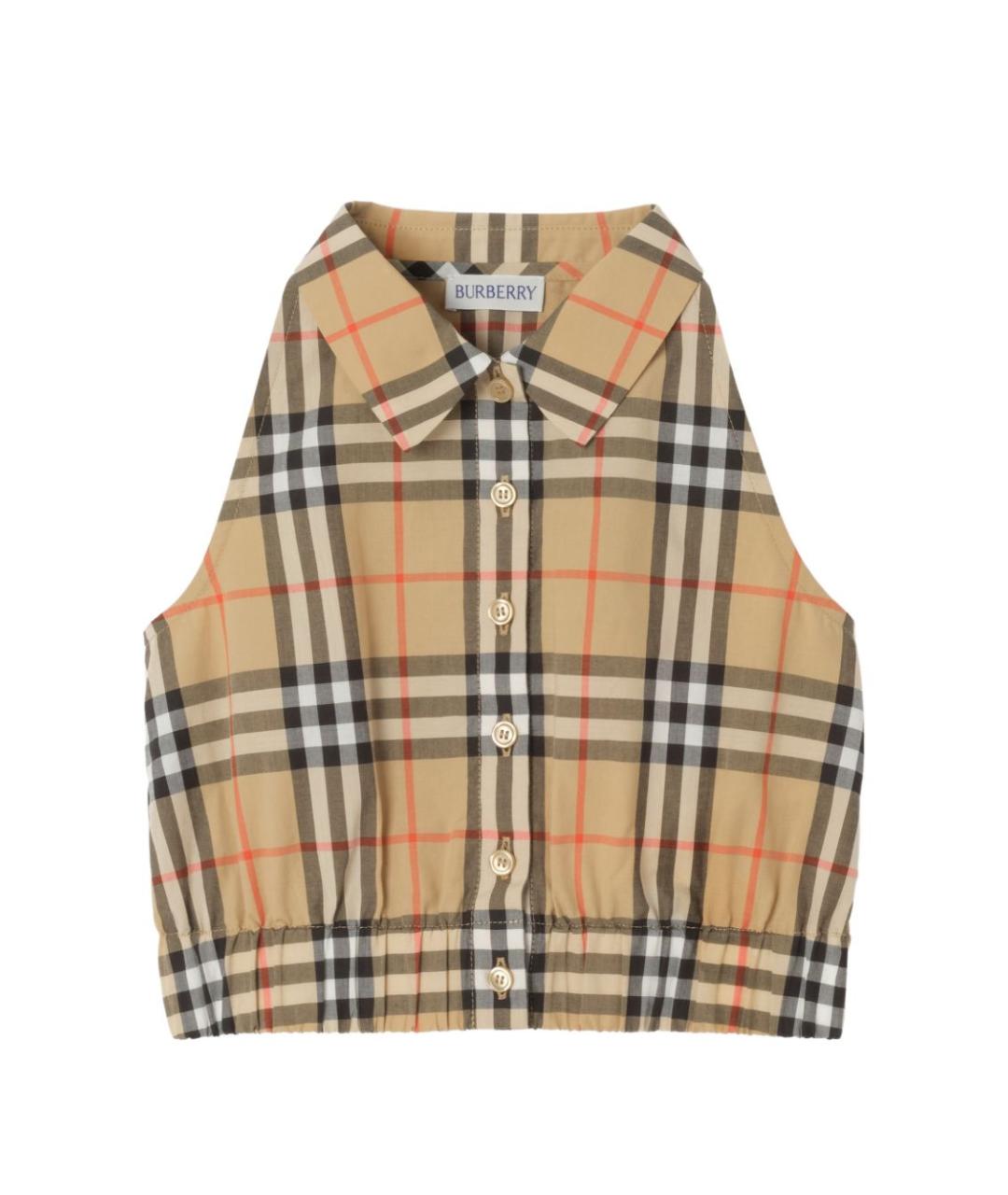 BURBERRY Бежевая хлопковая рубашка/блузка, фото 1