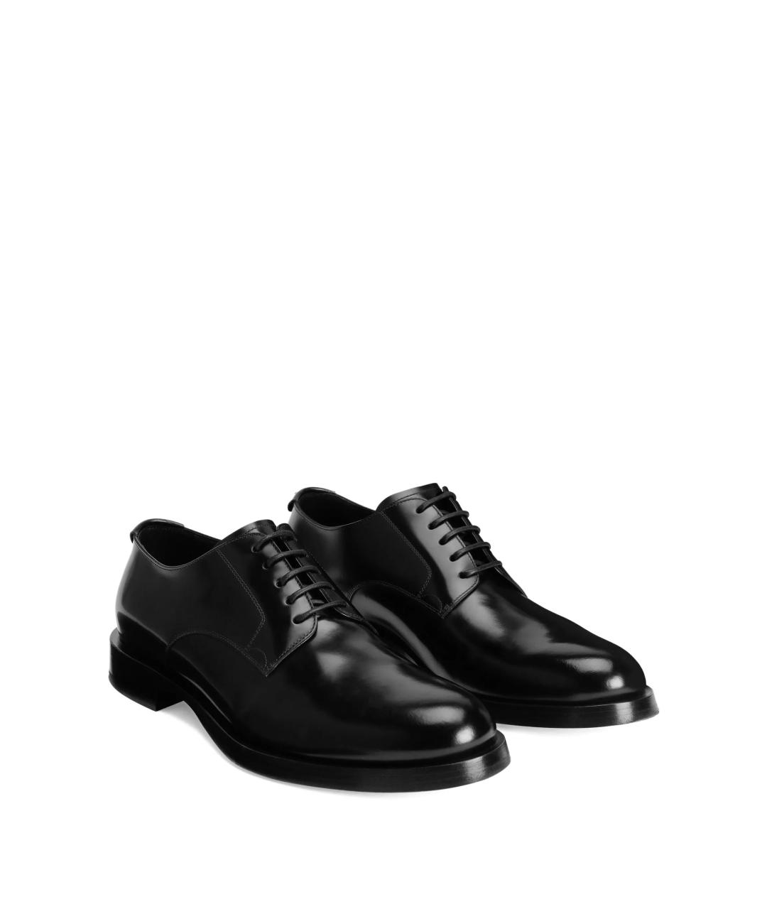 DOLCE&GABBANA Черные кожаные туфли, фото 2