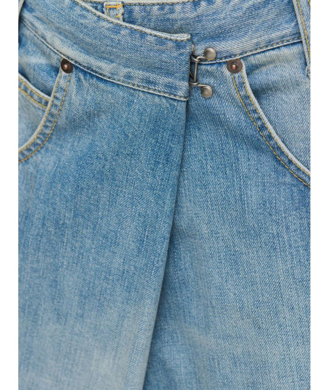 MAISON MARGIELA Голубые хлопковые прямые джинсы, фото 3