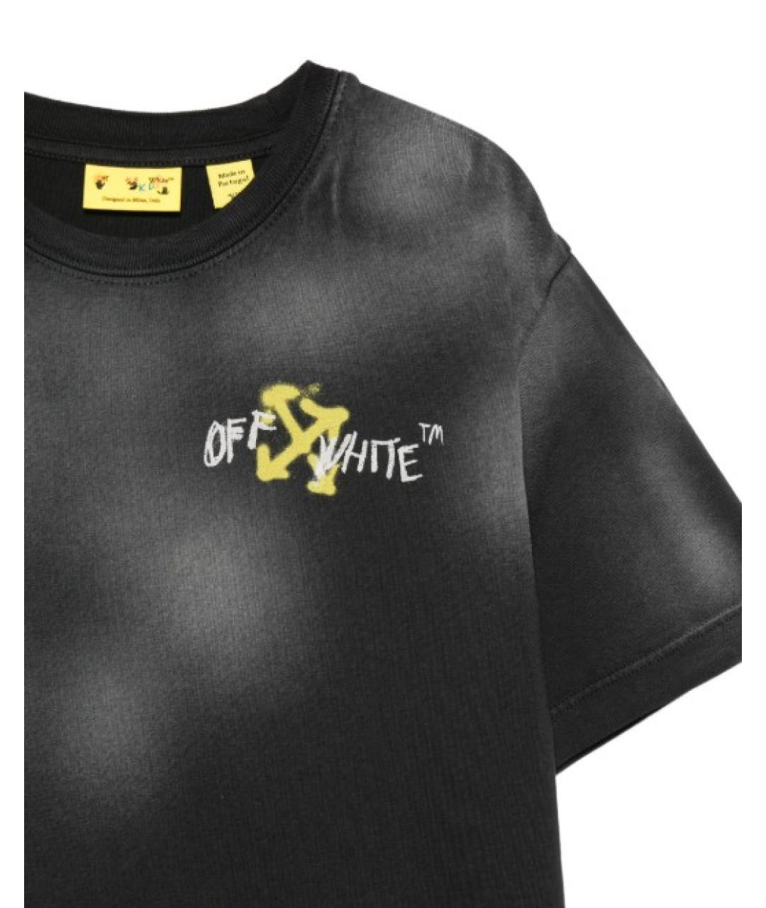OFF-WHITE Черная хлопковая детская футболка, фото 2