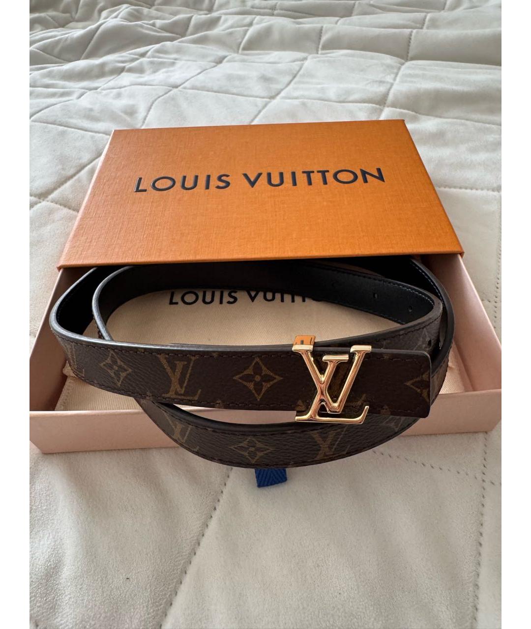 LOUIS VUITTON Коричневый кожаный ремень, фото 4