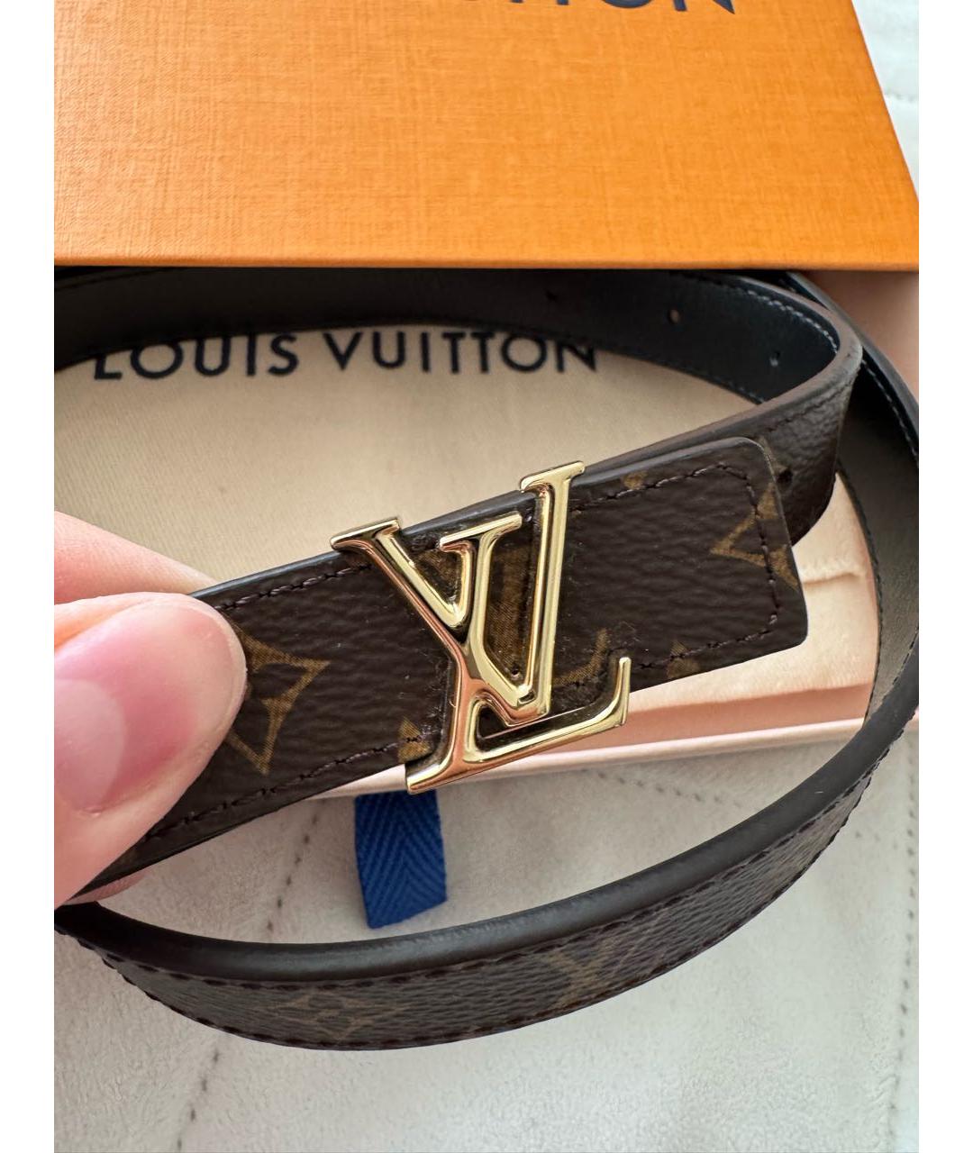 LOUIS VUITTON Коричневый кожаный ремень, фото 2