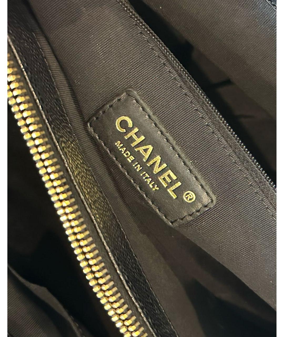 CHANEL Черная кожаная сумка тоут, фото 8