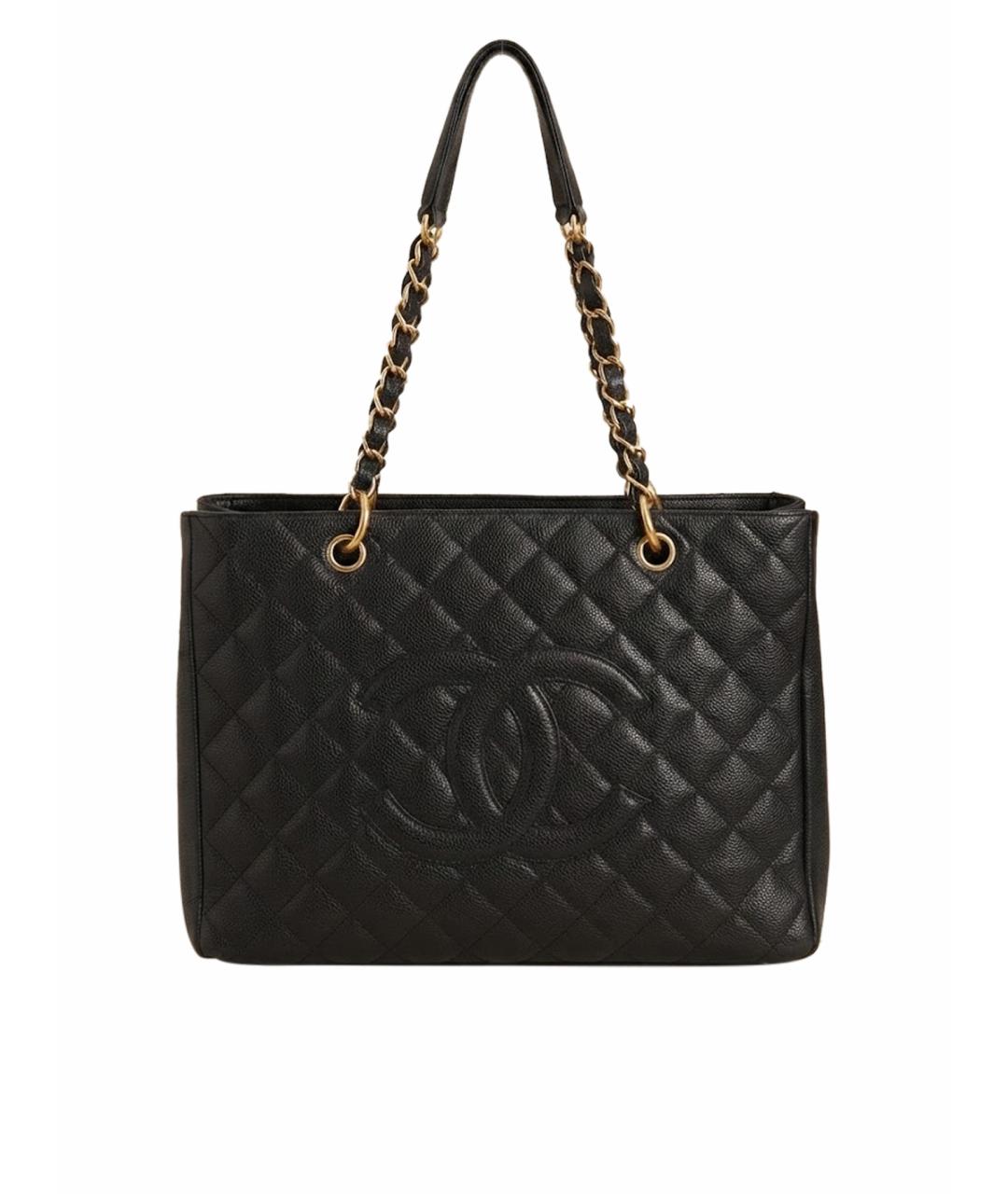 CHANEL Черная кожаная сумка тоут, фото 1