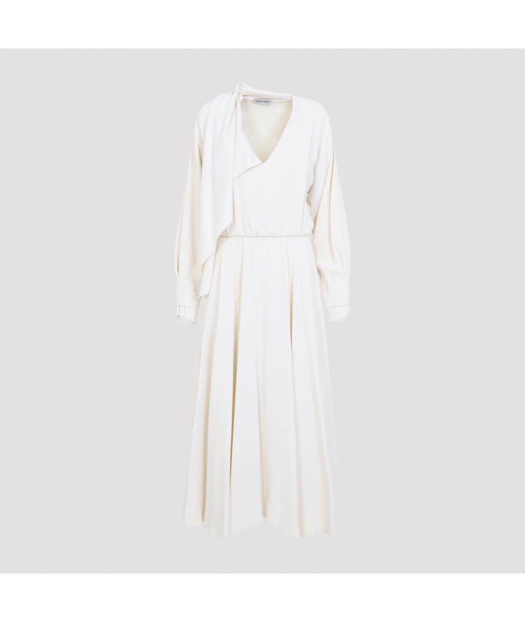 ALBERTA FERRETTI Бежевое вискозное повседневное платье, фото 3