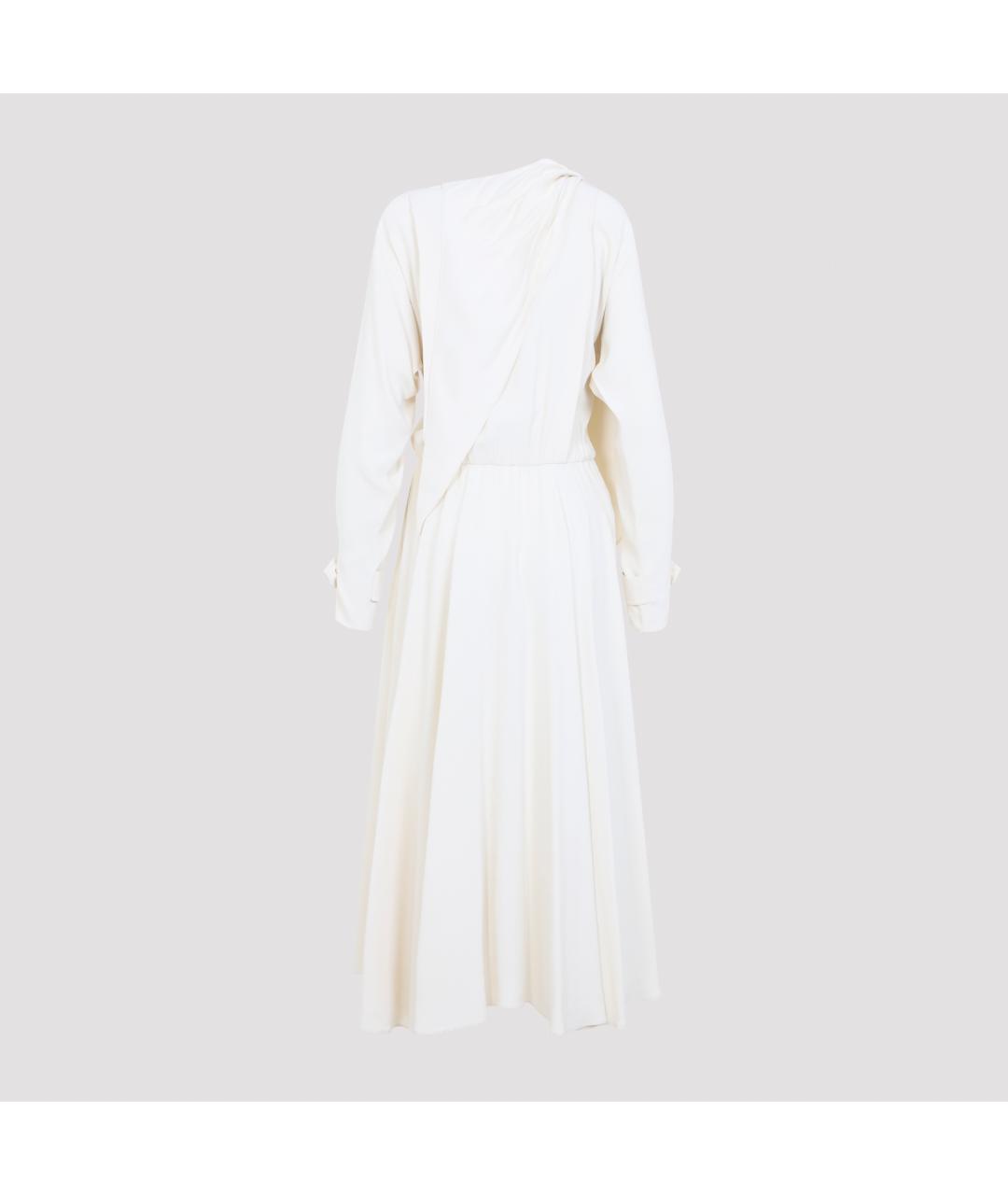 ALBERTA FERRETTI Бежевое вискозное повседневное платье, фото 4