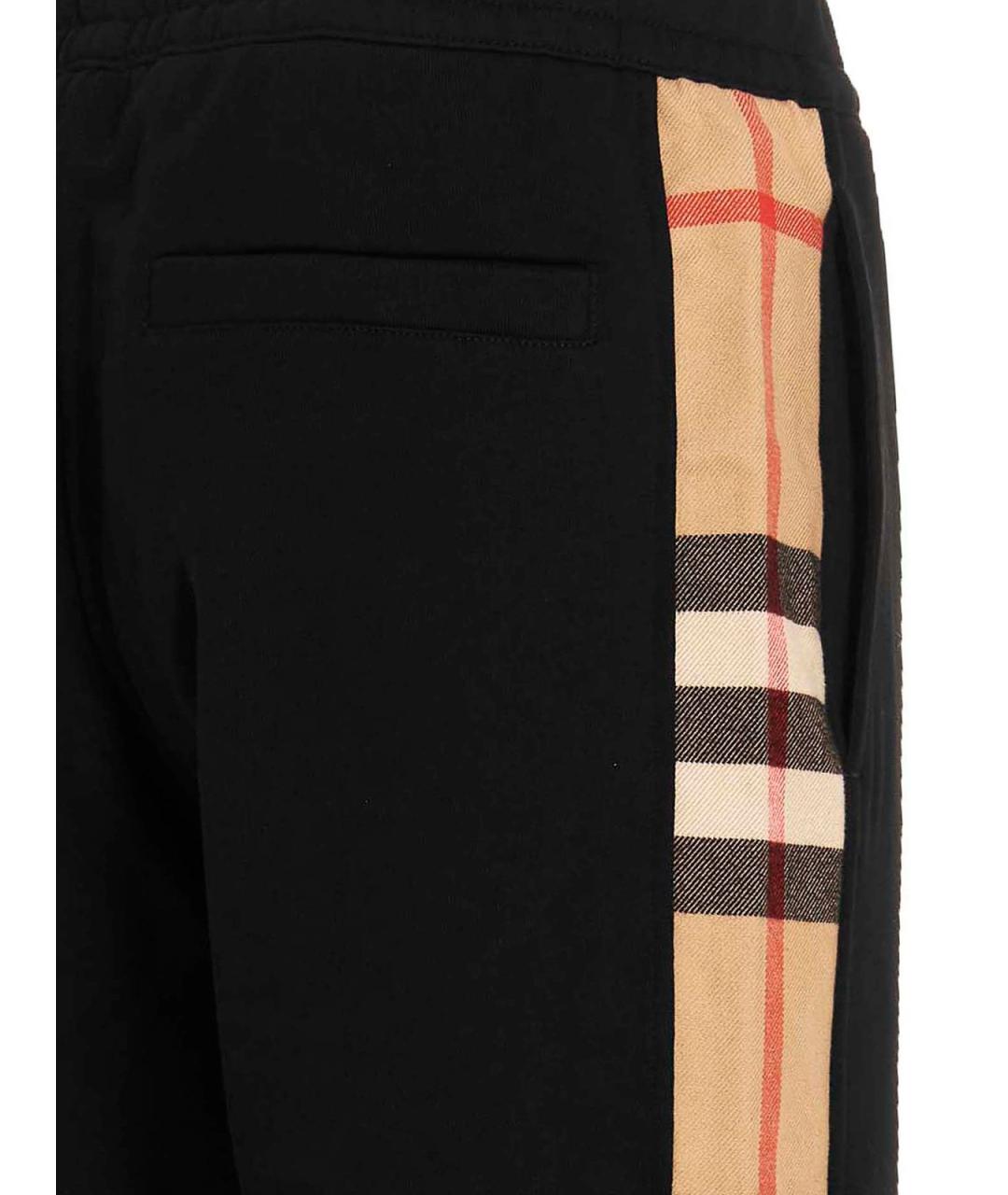 BURBERRY Черные хлопковые повседневные брюки, фото 4