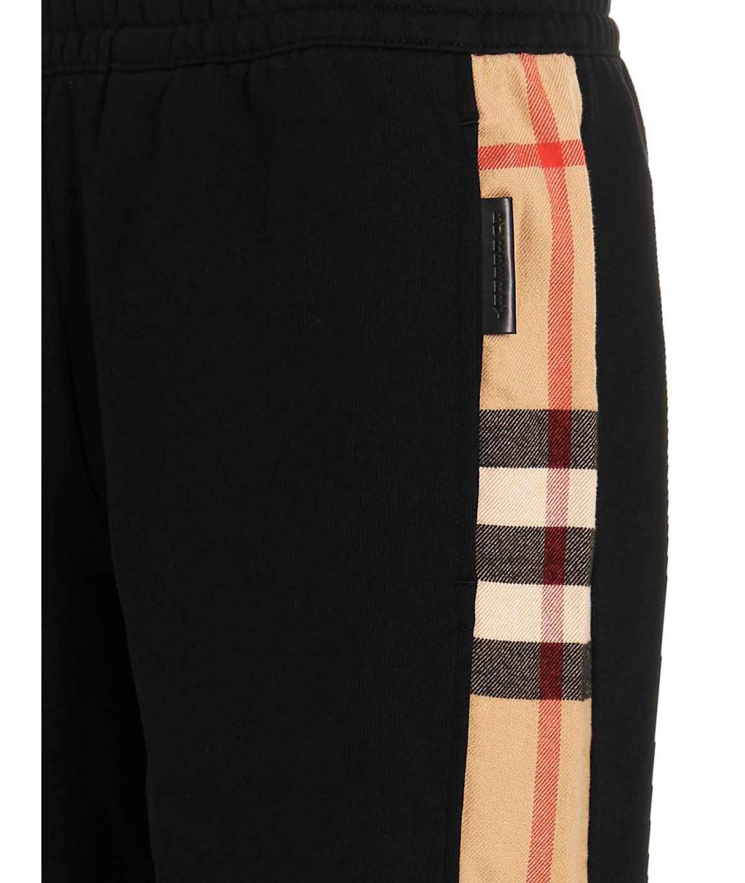 BURBERRY Черные хлопковые повседневные брюки, фото 3