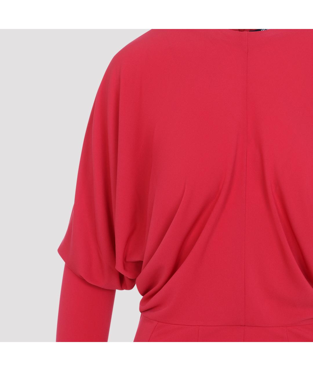 JACQUEMUS Красное ацетатное повседневное платье, фото 4