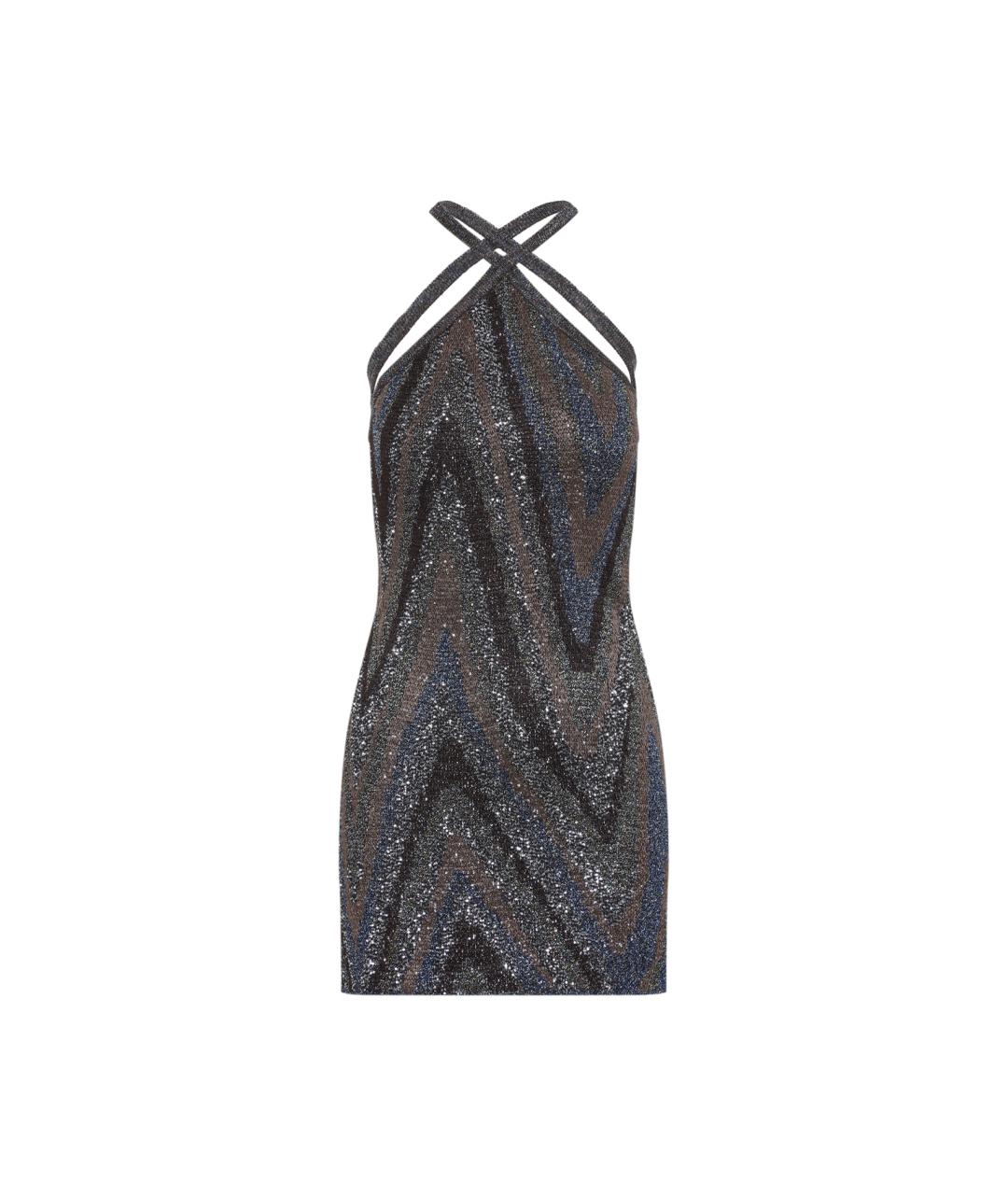 MISSONI Синее вискозное коктейльное платье, фото 1