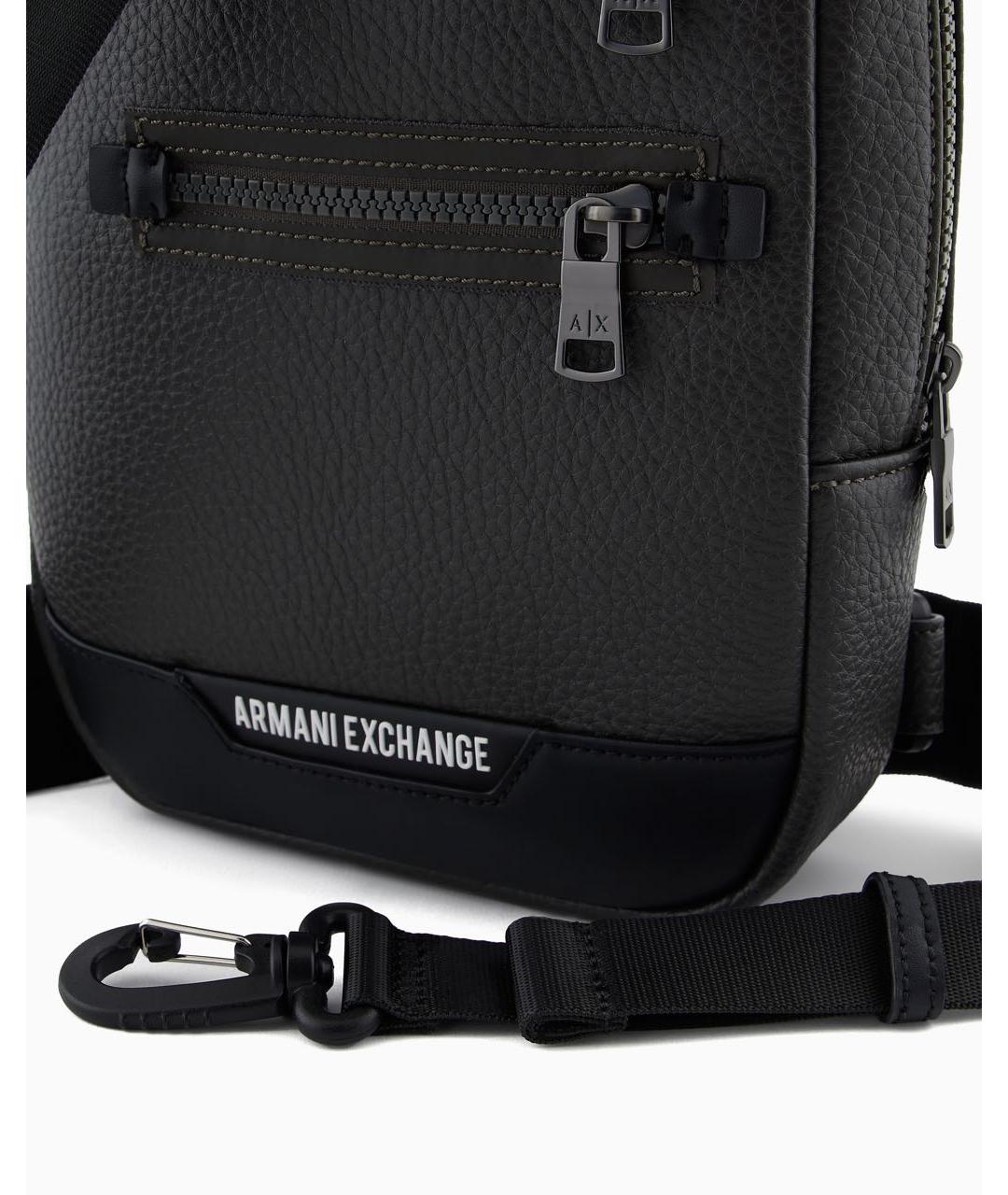 ARMANI EXCHANGE Антрацитовая сумка на плечо из искусственной кожи, фото 2