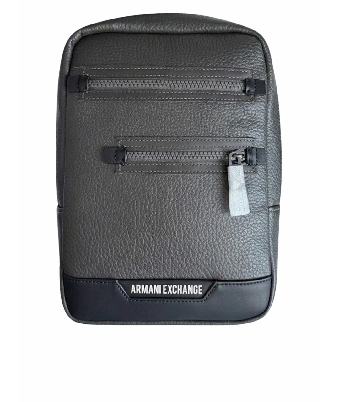 ARMANI EXCHANGE Антрацитовая сумка на плечо из искусственной кожи, фото 4