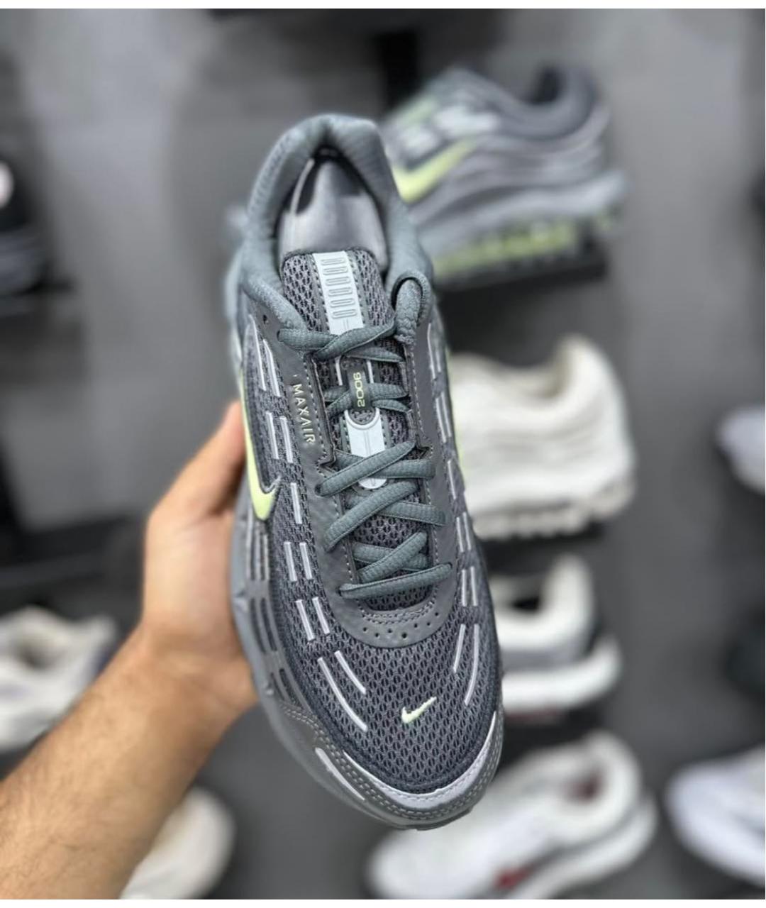 NIKE Антрацитовые кожаные низкие кроссовки / кеды, фото 7
