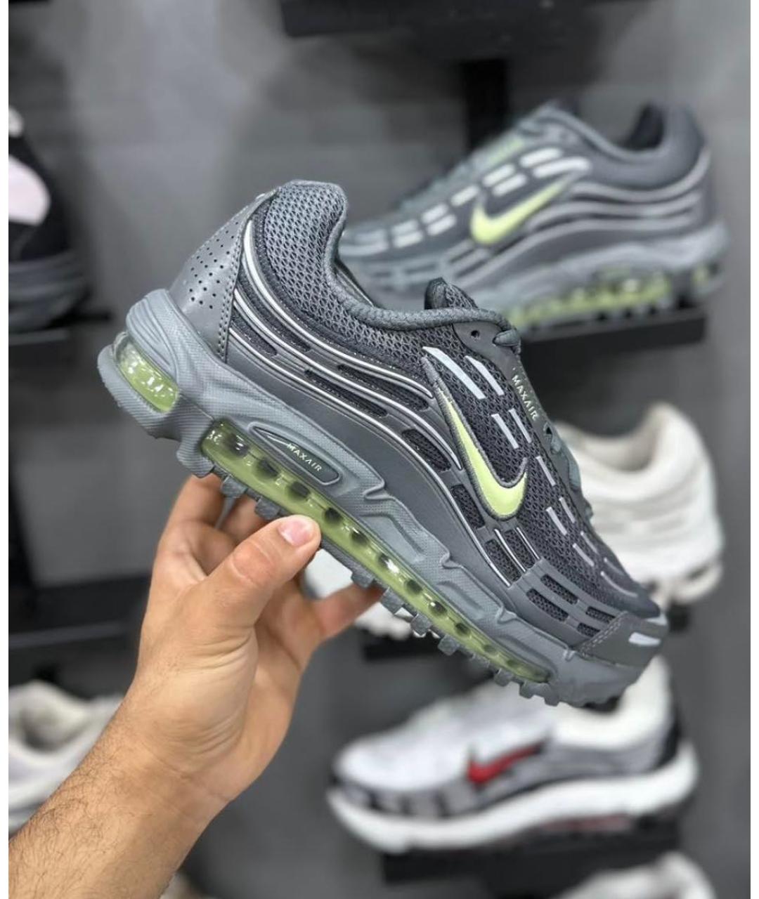 NIKE Антрацитовые кожаные низкие кроссовки / кеды, фото 5