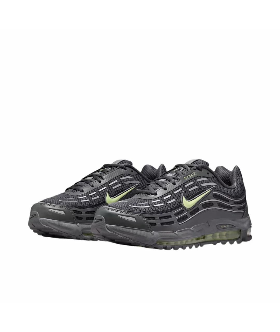 NIKE Антрацитовые кожаные низкие кроссовки / кеды, фото 2