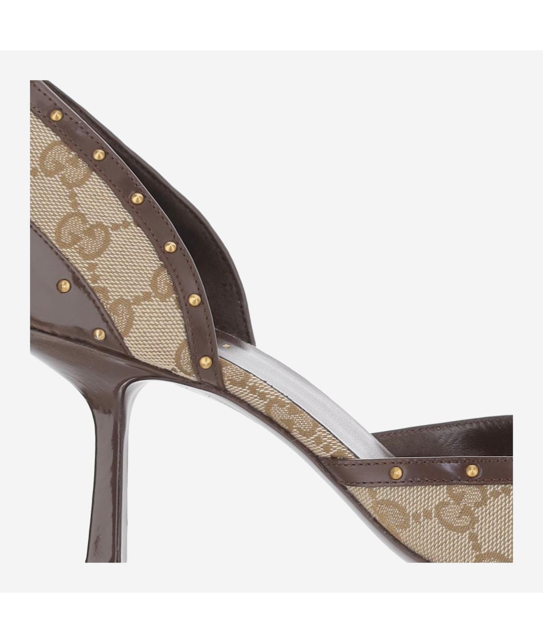 GUCCI Бежевые текстильные туфли, фото 4
