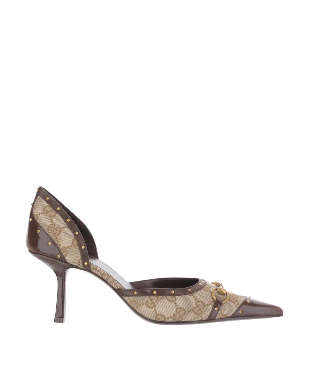 GUCCI Бежевые текстильные туфли, фото 1
