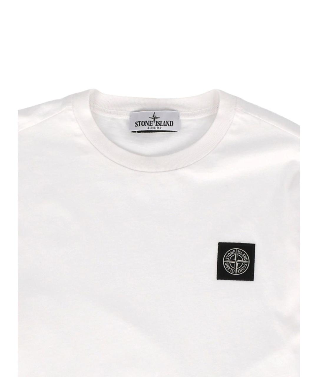 STONE ISLAND Белая хлопковая детская футболка, фото 3