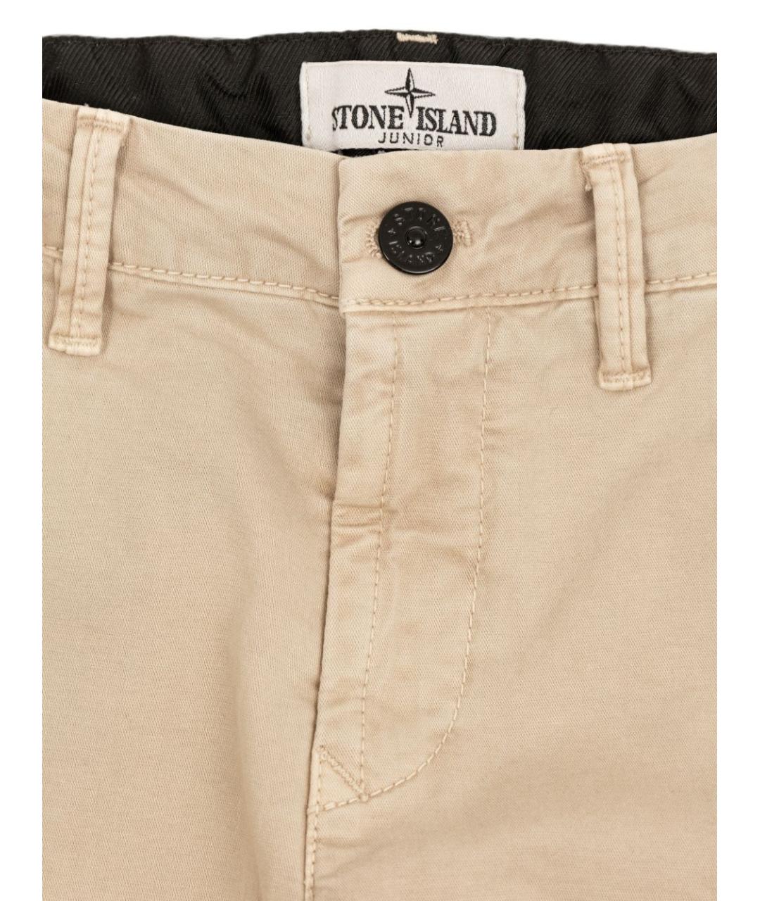 STONE ISLAND Бежевые хлопковые брюки и шорты, фото 4