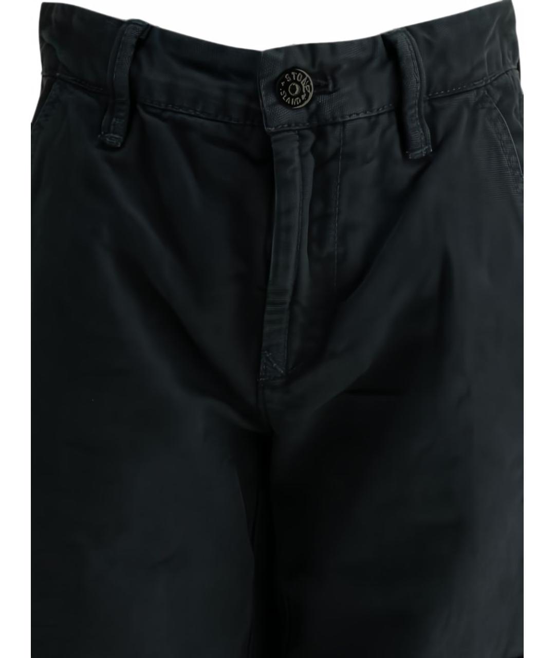 STONE ISLAND Темно-синие хлопковые брюки и шорты, фото 2