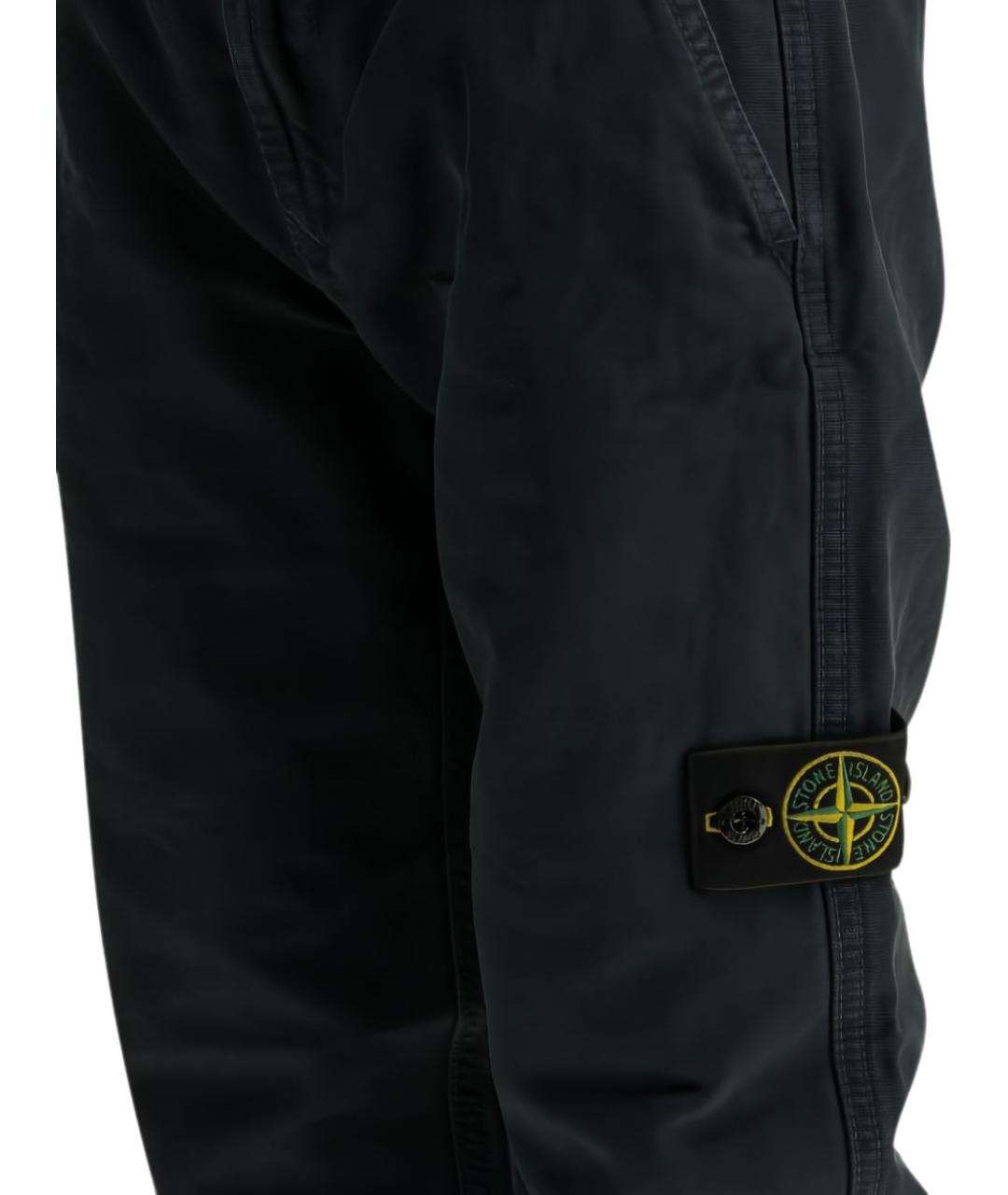 STONE ISLAND Темно-синие хлопковые брюки и шорты, фото 3