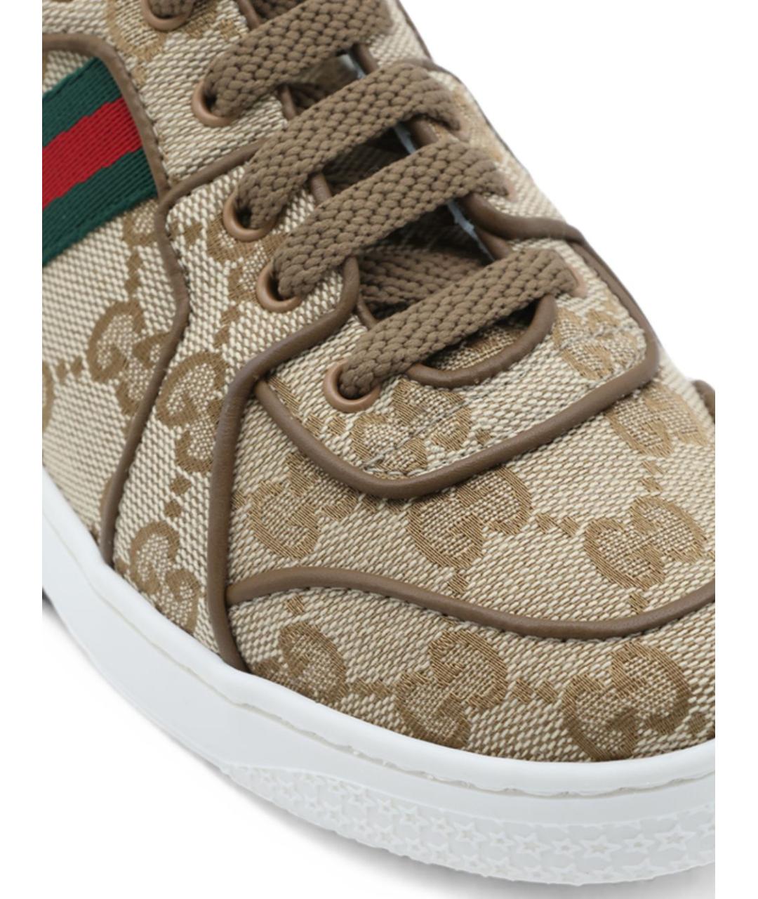 GUCCI Бежевые кеды, фото 4