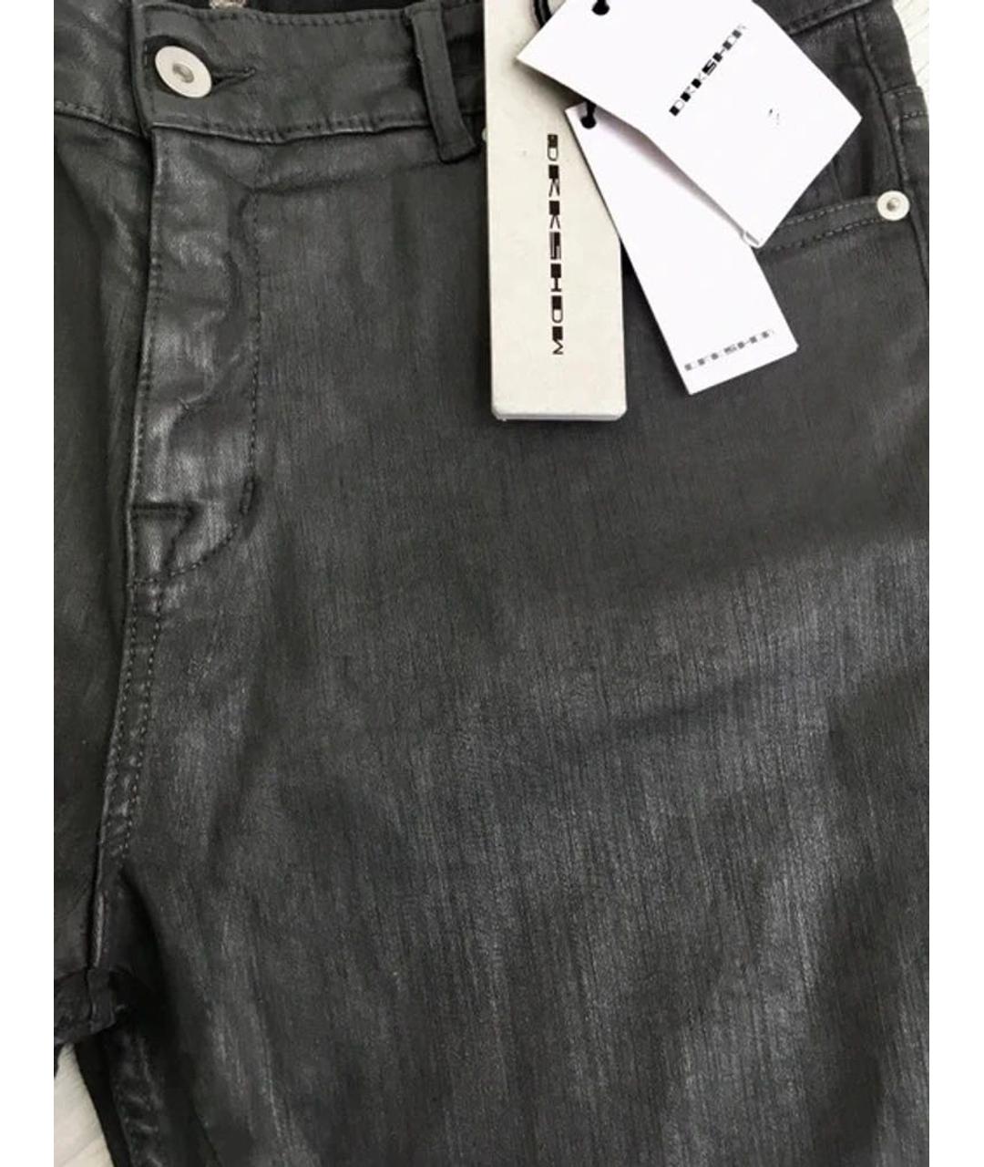 RICK OWENS DRKSHDW Черные хлопко-эластановые джинсы слим, фото 3