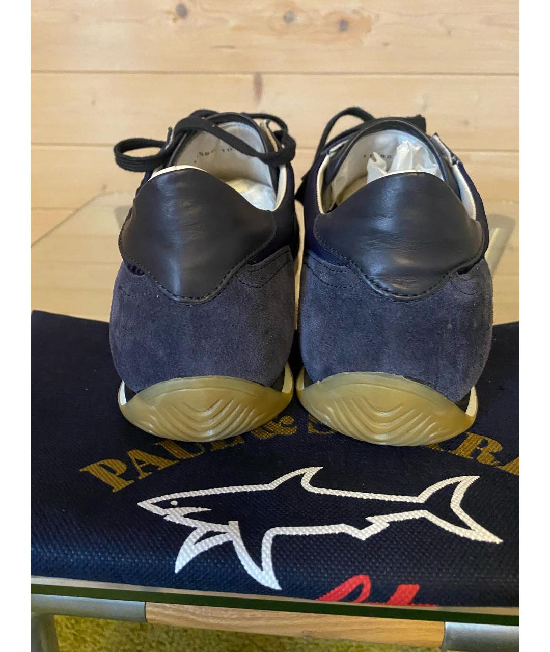 PAUL & SHARK Темно-синие замшевые низкие кроссовки / кеды, фото 4