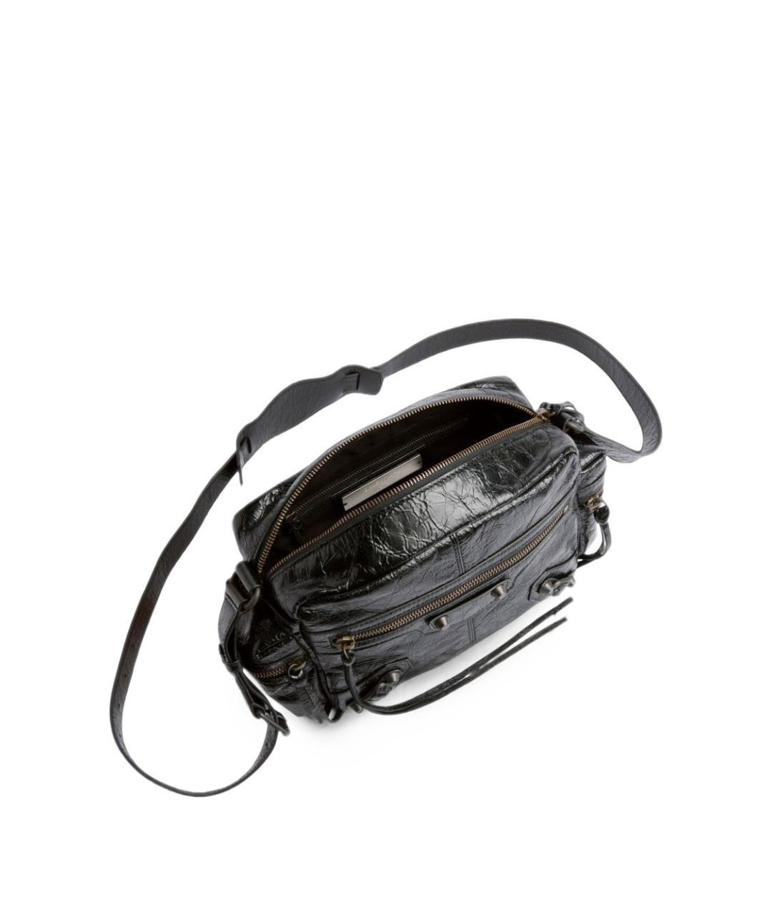 BALENCIAGA Черная кожаная сумка на плечо, фото 3