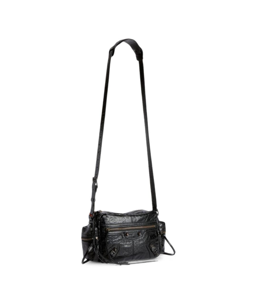 BALENCIAGA Черная кожаная сумка на плечо, фото 2