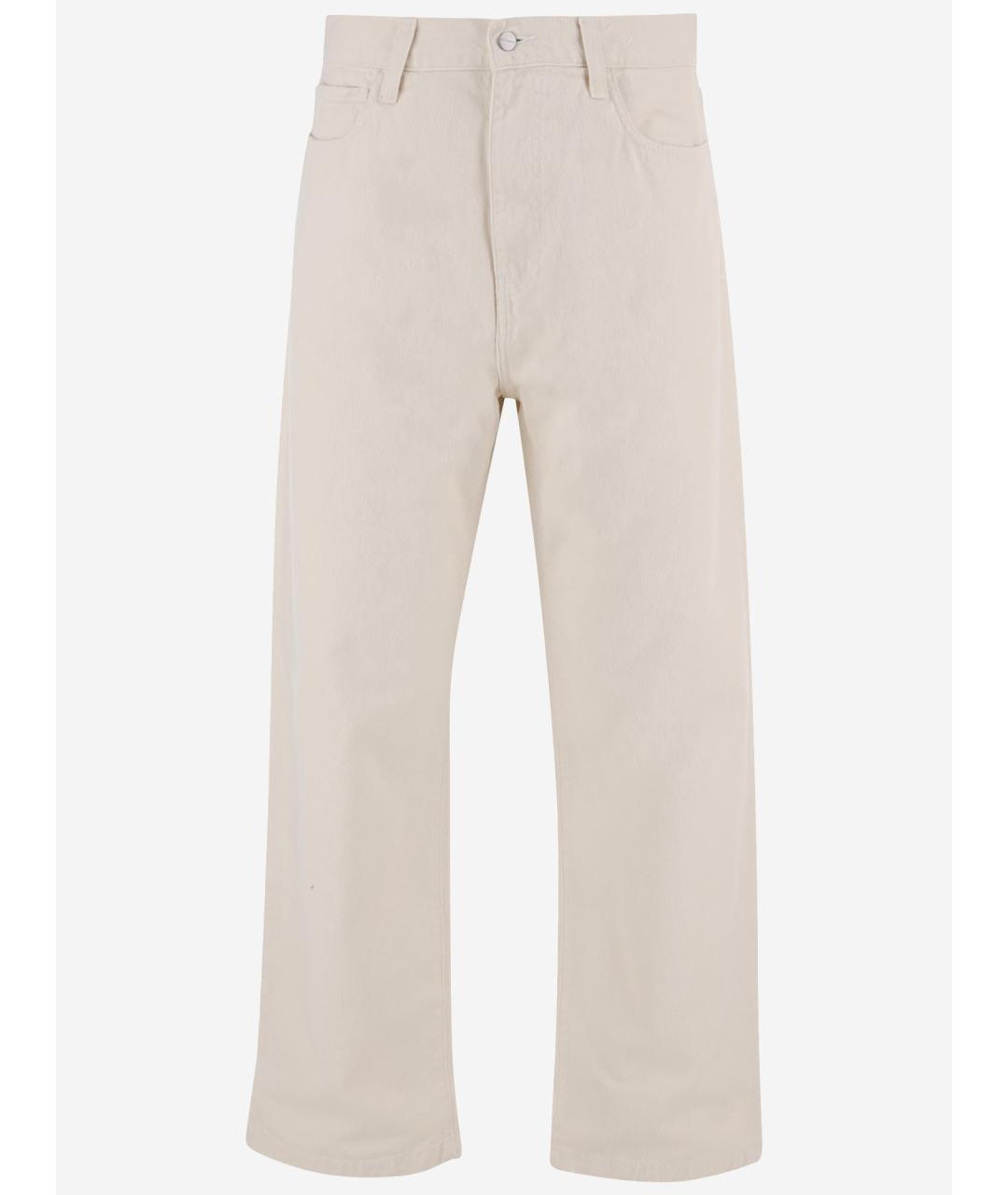 CARHARTT WIP Бежевые хлопковые повседневные брюки, фото 4