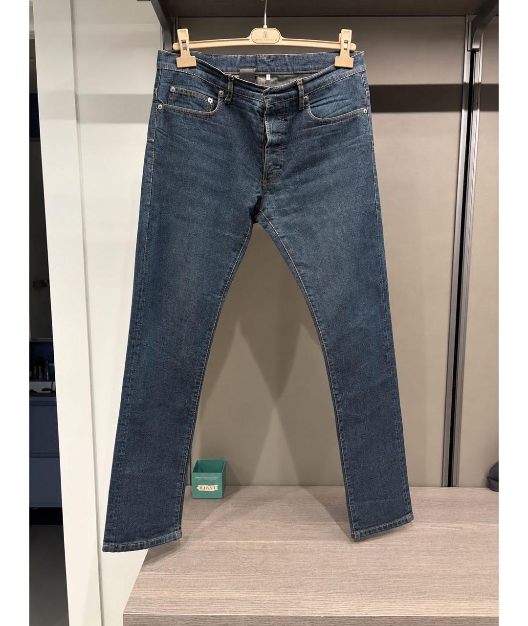 CHRISTIAN DIOR Темно-синие хлопковые прямые джинсы, фото 5