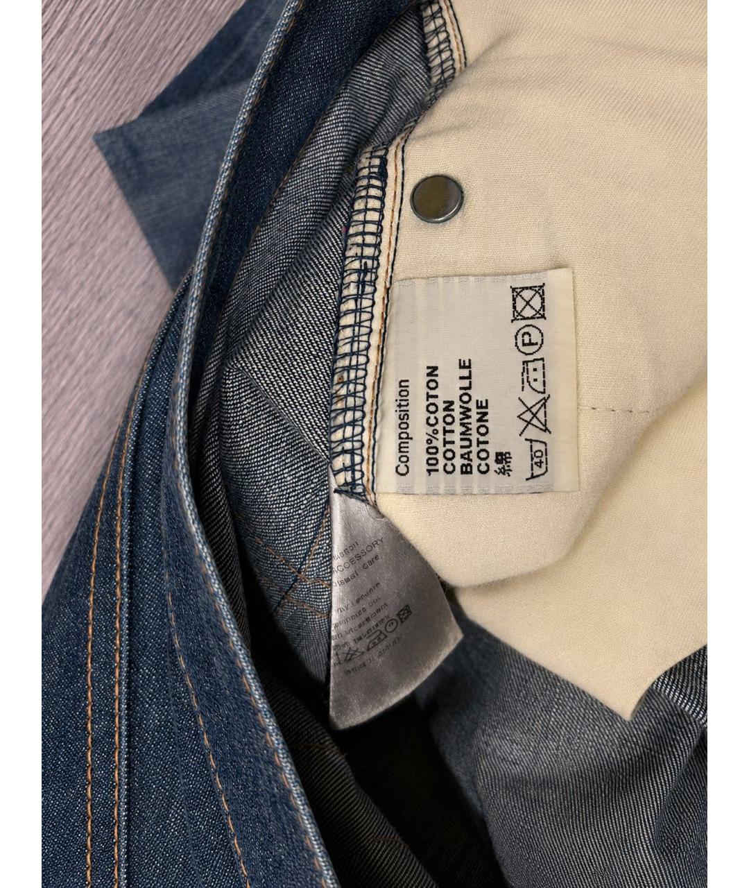 CHRISTIAN DIOR Темно-синие хлопковые прямые джинсы, фото 3