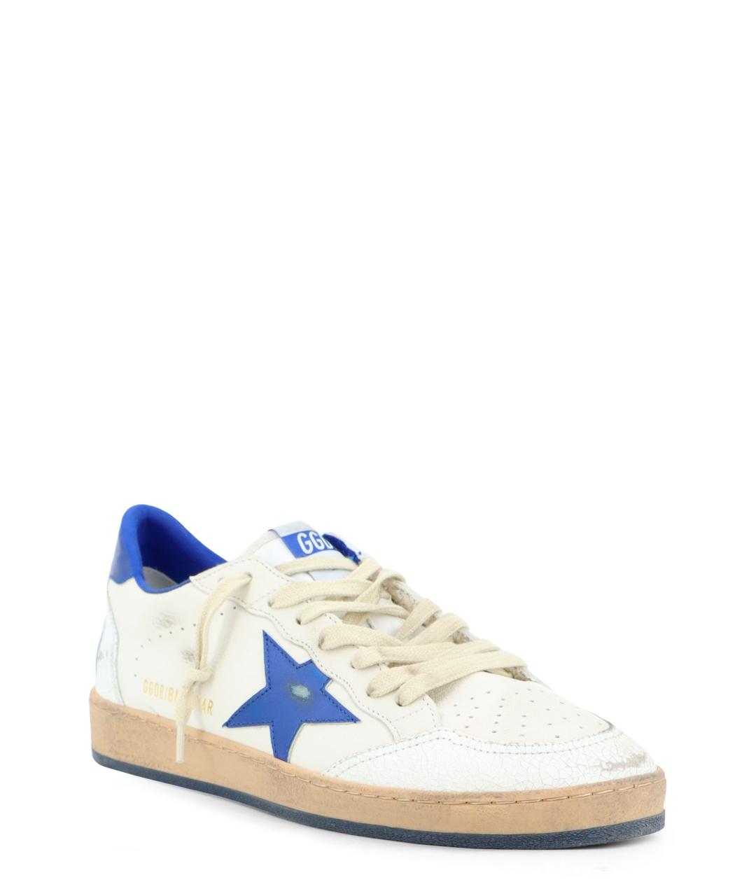 GOLDEN GOOSE Белые кожаные низкие кроссовки / кеды, фото 2