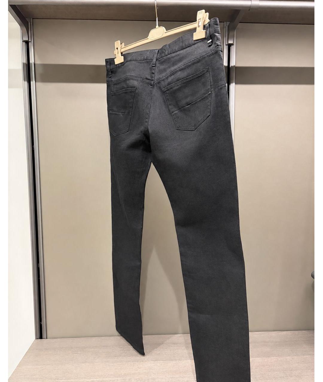 CHRISTIAN DIOR Черные хлопковые прямые джинсы, фото 2