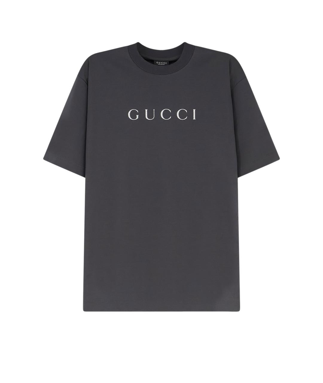 GUCCI Черная хлопковая футболка, фото 1