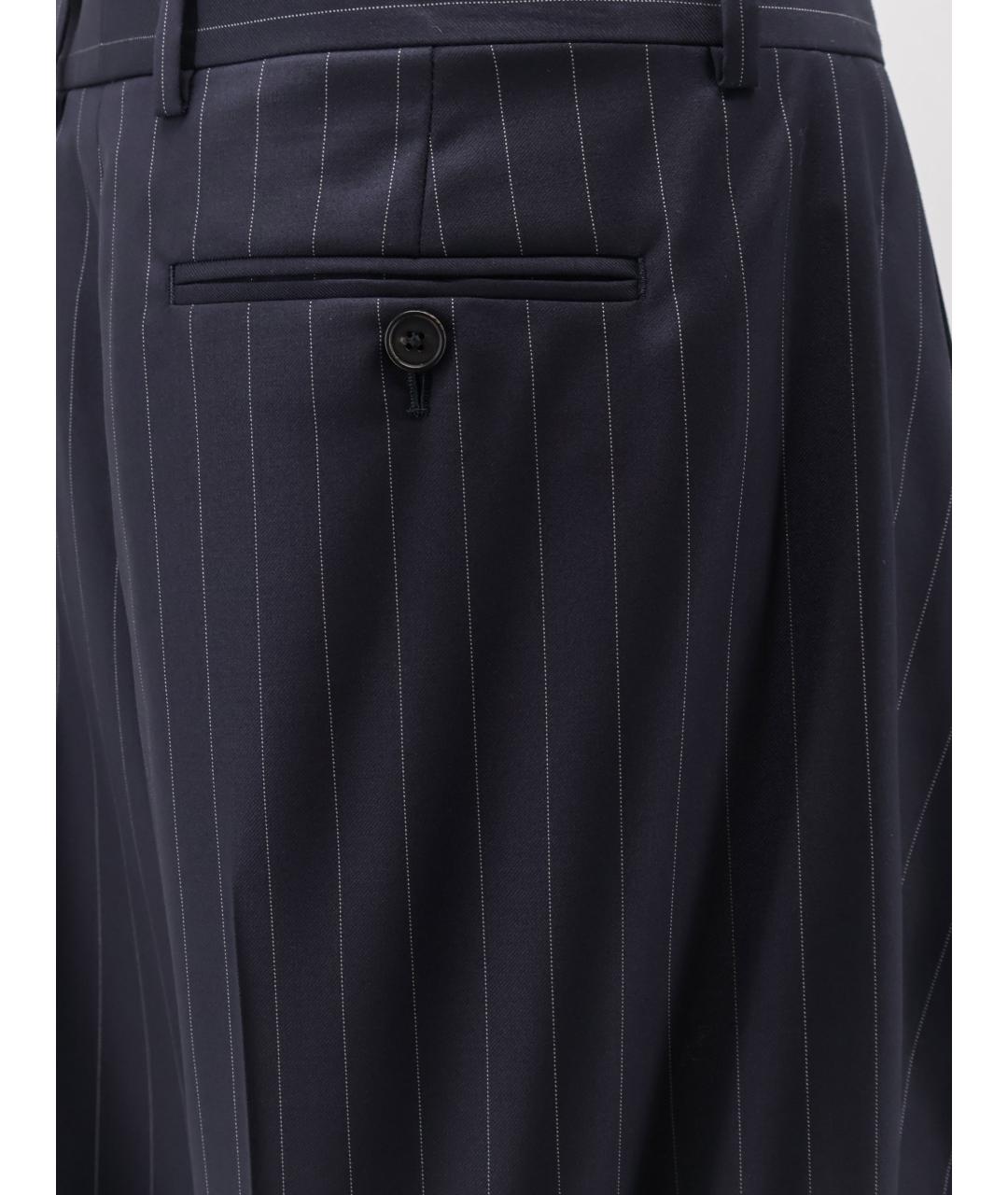 GIVENCHY Темно-синие шерстяные прямые брюки, фото 3