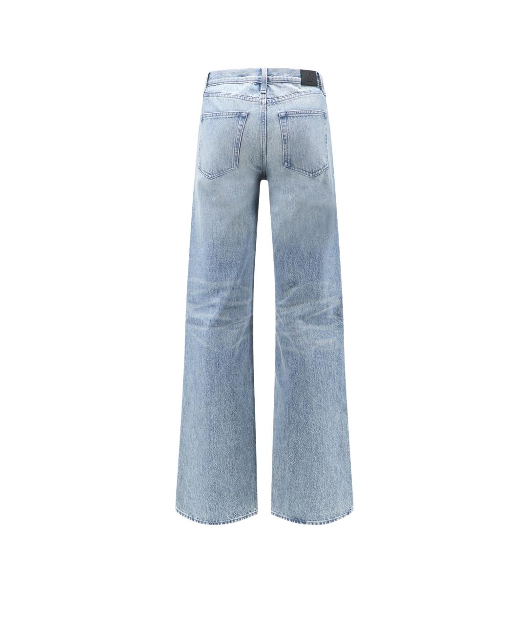 GUCCI Голубые хлопковые прямые джинсы, фото 2