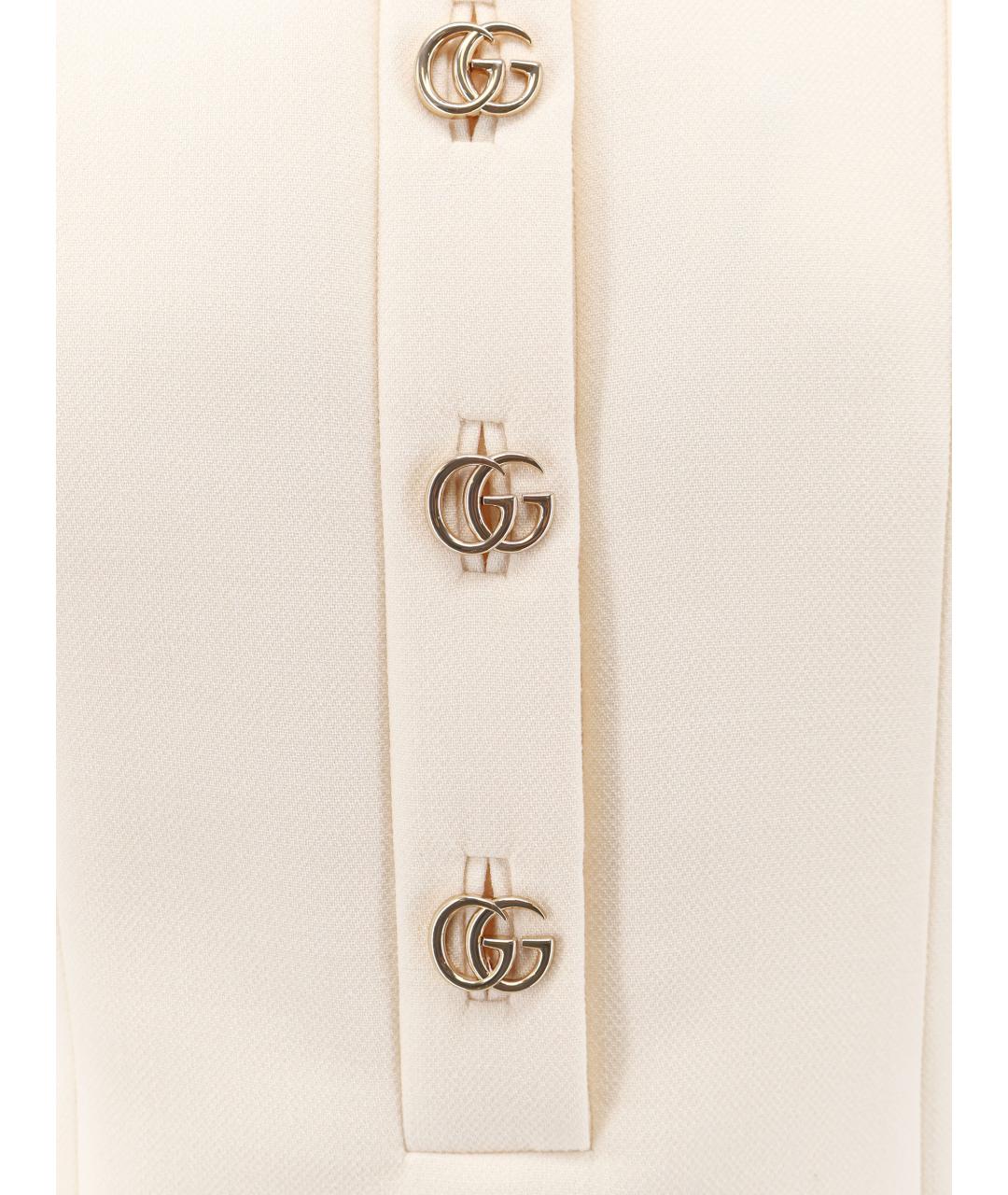 GUCCI Белое шерстяное повседневное платье, фото 3