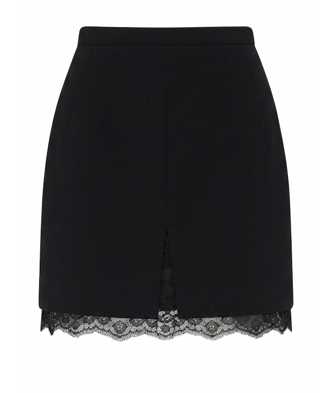 DOLCE&GABBANA Черная шерстяная юбка мини, фото 1