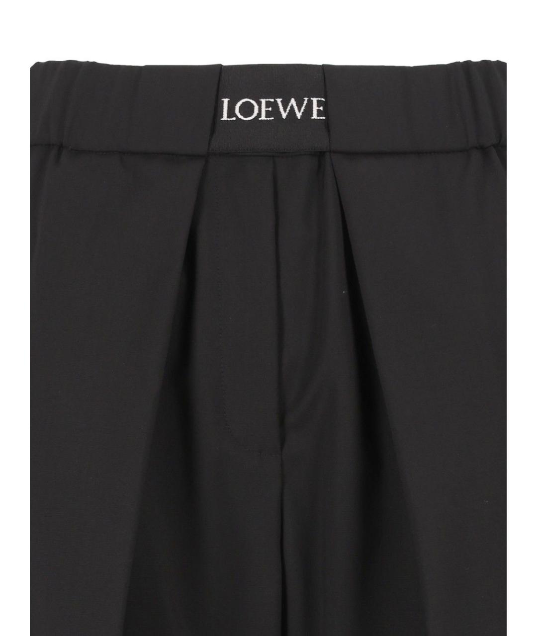 LOEWE Черные полиэстеровые прямые брюки, фото 4