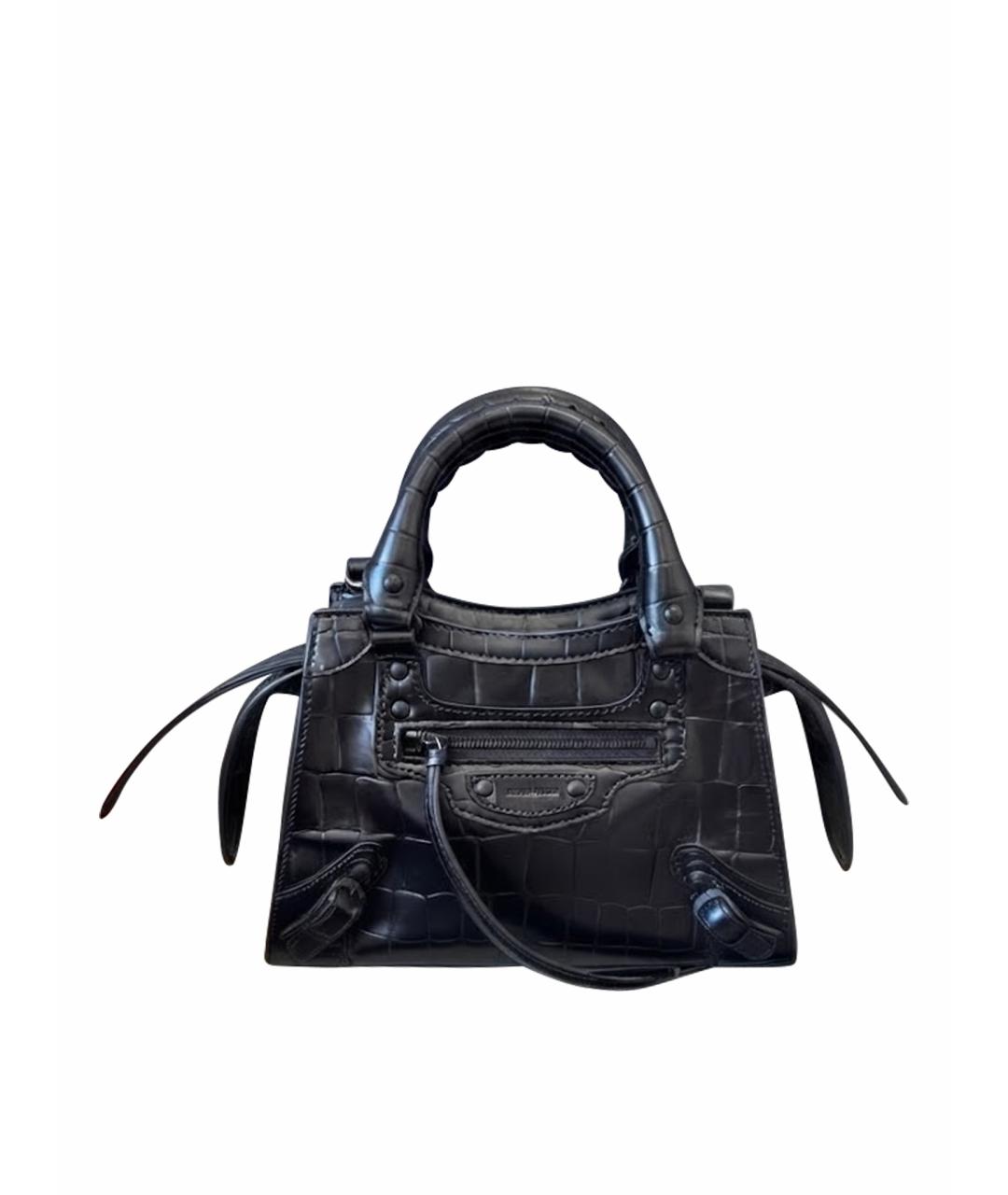 BALENCIAGA Черная кожаная сумка через плечо, фото 1
