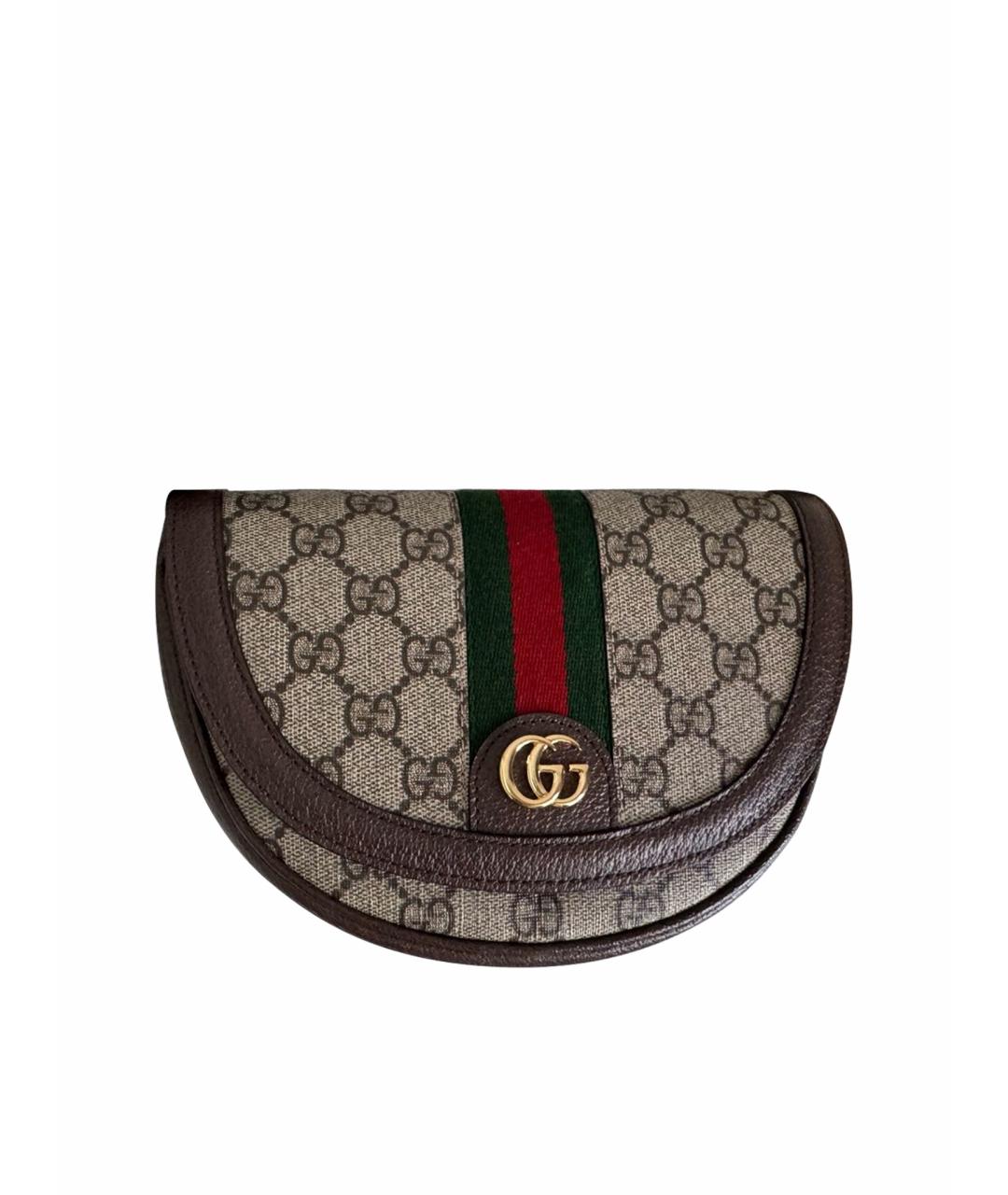 GUCCI Бежевая сумка через плечо из канвы, фото 1
