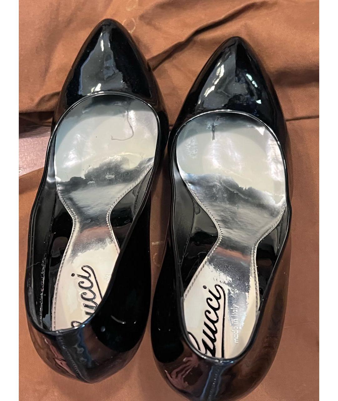 GUCCI Черные туфли из лакированной кожи, фото 3