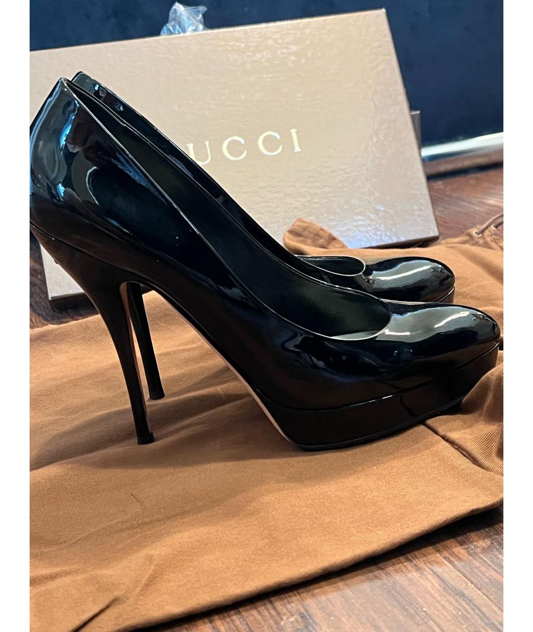 GUCCI Черные туфли из лакированной кожи, фото 6