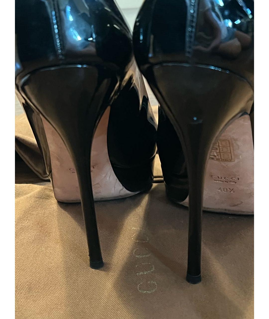 GUCCI Черные туфли из лакированной кожи, фото 4