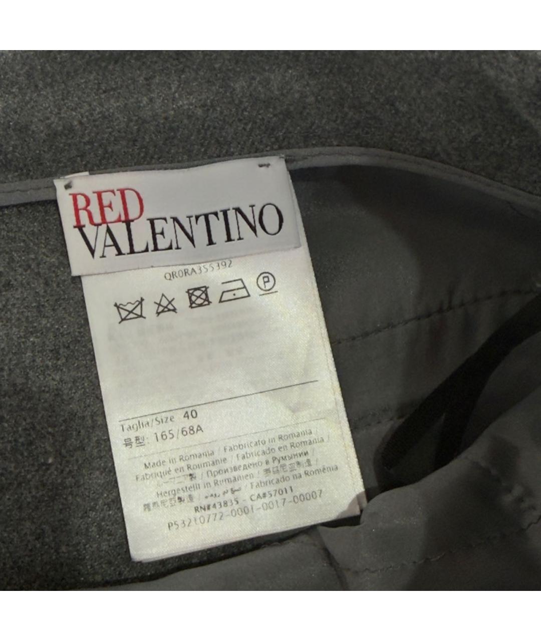 RED VALENTINO Серая шерстяная юбка миди, фото 5